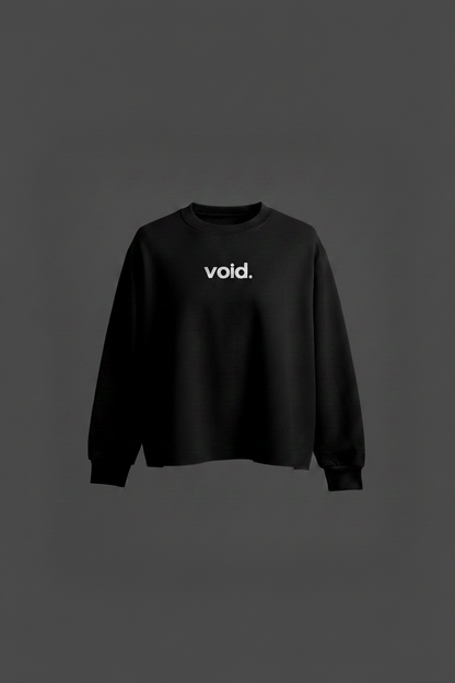 void. Black Crewneck – Matched Background