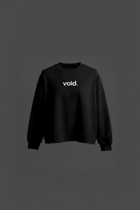 void. Black Crewneck – Matched Background